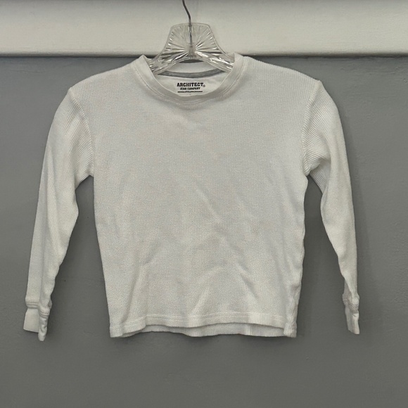 Boys Architect Jean Company White Thermal Tee T-Shirt Back To School 100% Cotton - Picture 1 of 3